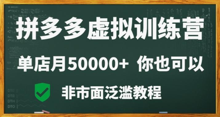 拼多多虚拟电商训练营月入30000+你也行，暴利稳定长久，副业首选-青禾学社