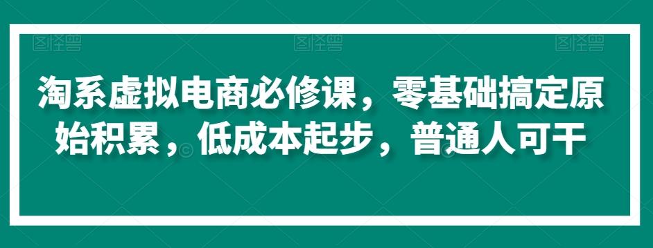淘系虚拟电商必修课，零基础搞定原始积累，低成本起步，普通人可干-青禾学社