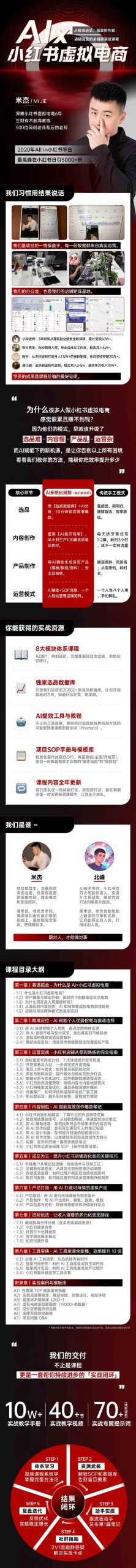 单号月收3w+，小红书低成本搞钱课《AI×小红书虚拟电商》全套-青禾学社