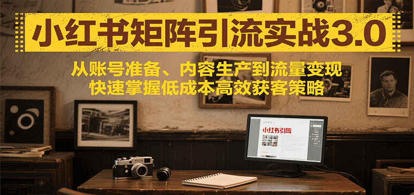 小红书矩阵引流3.0,从账号准备、内容生产到流量变现,快速掌握低成本高效获客策略-青禾学社