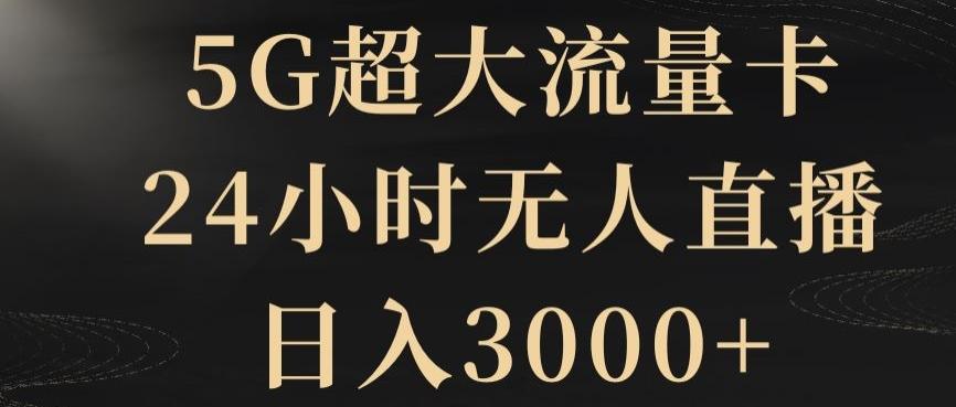 5G超大流量卡,24小时无人直播,日入3000+【揭秘】-青禾学社