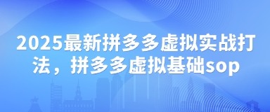 2025最新拼多多虚拟实战打法,拼多多虚拟基础sop-青禾学社