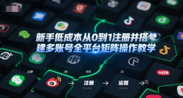 新手低成本从0到1注册并搭建多账号全平台矩阵操作教学,手机号-邮箱-IP-工具-青禾学社