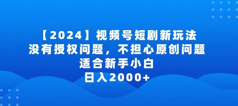 2024视频号短剧玩法，没有授权问题，不担心原创问题，适合新手小白，日入2000+【揭秘】-青禾学社