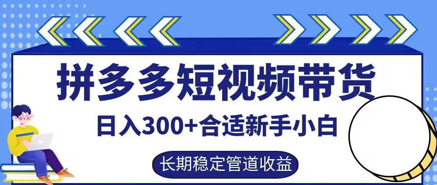 拼多多短视频带货日入300+有长期稳定被动收益,合适新手小白【揭秘】-青禾学社