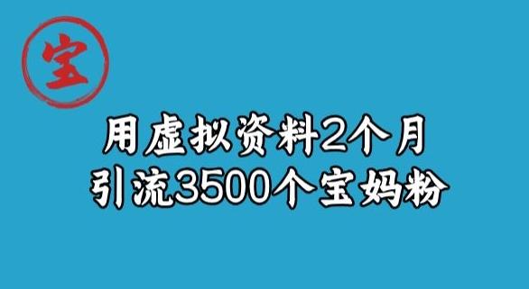 宝哥虚拟资料项目,2个月引流3500个宝妈粉-青禾学社