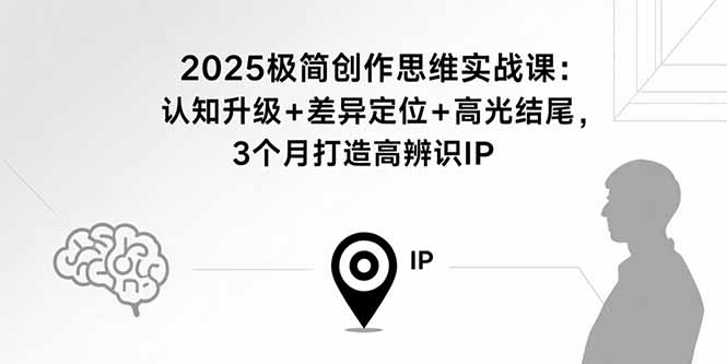 2025极简创作思维实战课:认知升级+差异定位+高光结尾,3个月打造高辨识IP-青禾学社