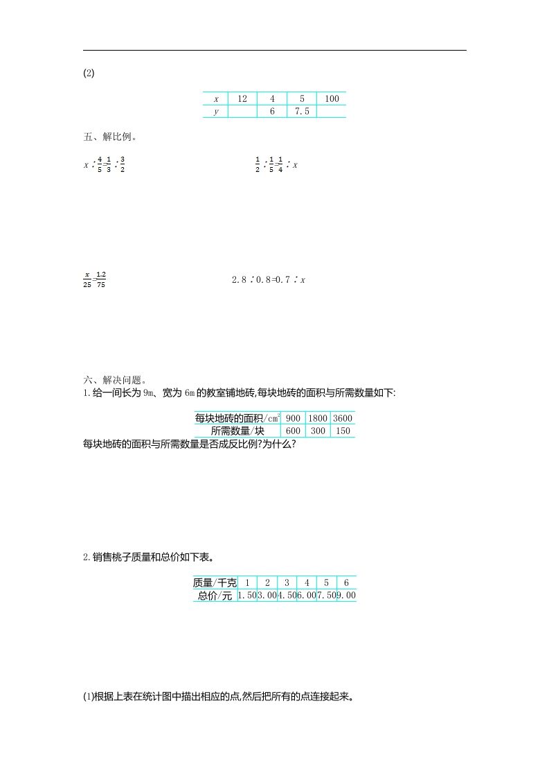 六下苏教版数学第六单元测试卷-1-青禾学社