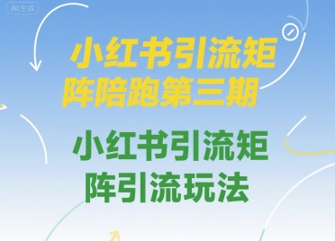 小红书引流矩阵陪跑第三期，小红书引流矩阵引流玩法-青禾学社
