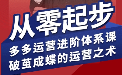 拼多多运营进阶系统课，从零起步，多多运营进阶体系课，破茧成蝶的运营之术-青禾学社