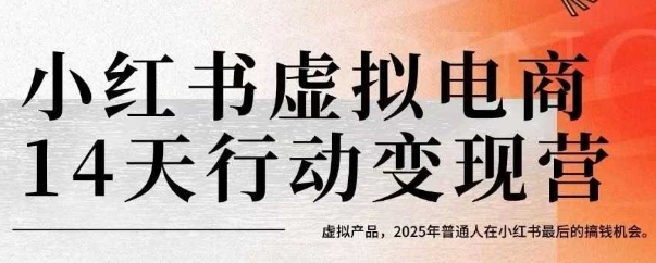 小红书虚拟电商14天变现训练营,虚拟产品,2025年普通人在小红书最后的搞钱机会-青禾学社