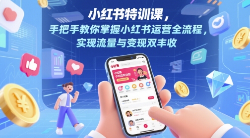 小红书特训课，手把手教你掌握小红书运营全流程，实现流量与变现双丰收-青禾学社
