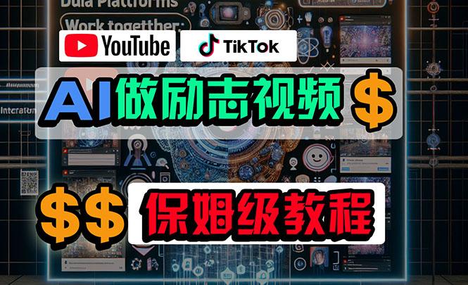 利用AI制作励志视频，在YouTube和TikTok赚钱，小白可做(附工具-青禾学社