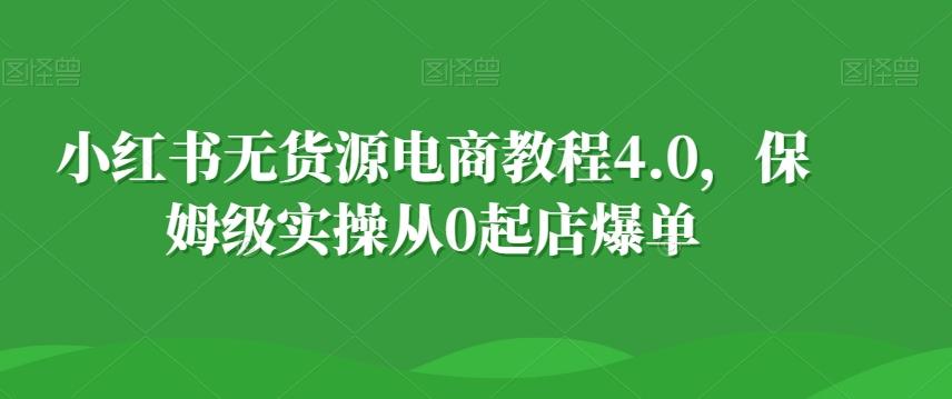 小红书无货源电商教程4.0，保姆级实操从0起店爆单【拆解】-青禾学社