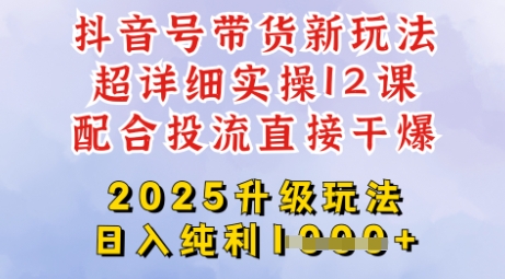 2025全新升级抖音带货玩法，一天纯利四位数，从剪辑到选品再到发布投流，超详细玩法揭秘-青禾学社