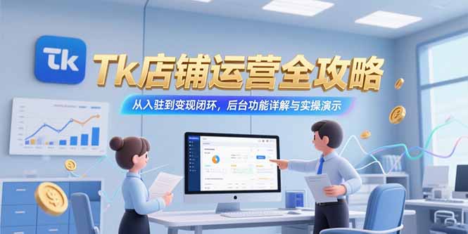 Tk店铺运营全攻略,从入驻到变现闭环,后台功能详解与实操演示-青禾学社