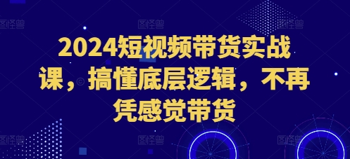 2024短视频带货实战课，搞懂底层逻辑，不再凭感觉带货-青禾学社