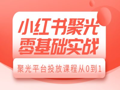 小红书聚光零基础实战,聚光平台投放课程从0到1-青禾学社