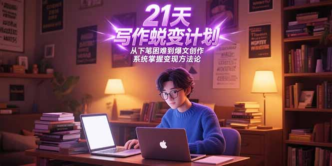 21天写作蜕变计划,从下笔困难到爆文创作,系统掌握变现方法论-青禾学社