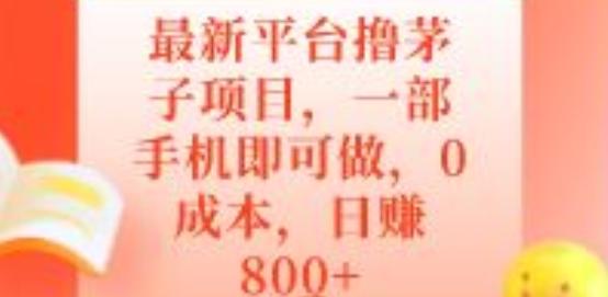 最新平台撸茅子项目，一部手机即可做，0成本，日赚800+-青禾学社