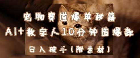 宠物赛道爆单秘籍：AI+数字人10分钟造爆款，日入1k-青禾学社