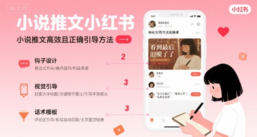 小说推文小红书高转化引导方法实操课,小说推文高效且正确引导方法-青禾学社