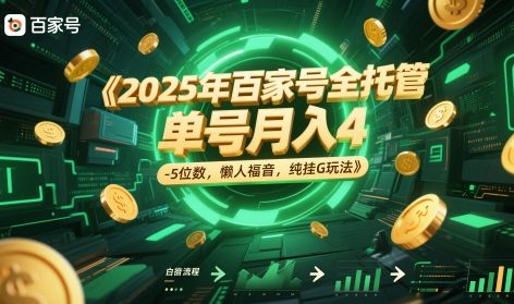 2025年百家号全托管，单号月入4-5位数，懒人福音，纯挂G玩法【揭秘】-青禾学社