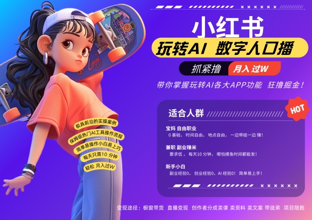 小红书数字人暴力起号,AI改写文案,再也不用费劲录口播,流量火爆月入破W轻松拿捏-青禾学社