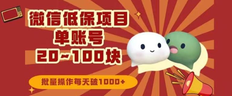 微信领低保单账号20元-100元,批量操作每天破1000+-青禾学社