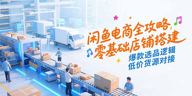 闲鱼电商全攻略，零基础店铺搭建，爆款选品逻辑，低价货源对接-青禾学社