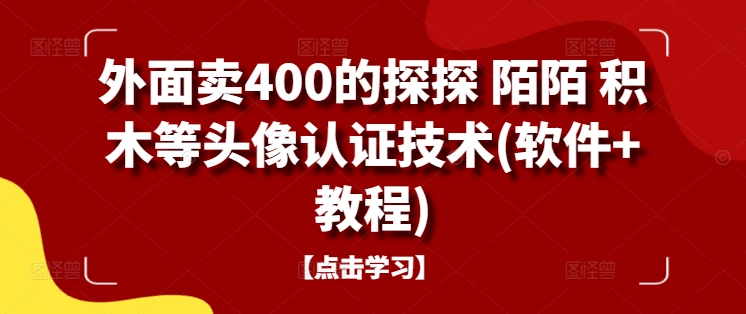 外面卖400的探探 陌陌 积木等头像认证技术(软件+教程)-青禾学社