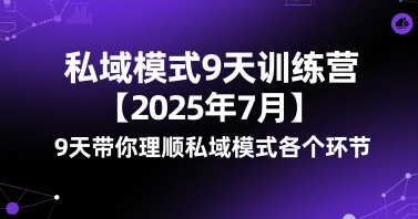 私域模式9天训练营【2025年7月】​9天带你理顺私域模式各个环节-青禾学社
