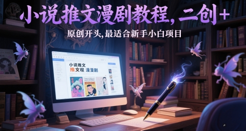 小说推文漫剧教程，二创+原创开头，最适合新手小白项目-青禾学社
