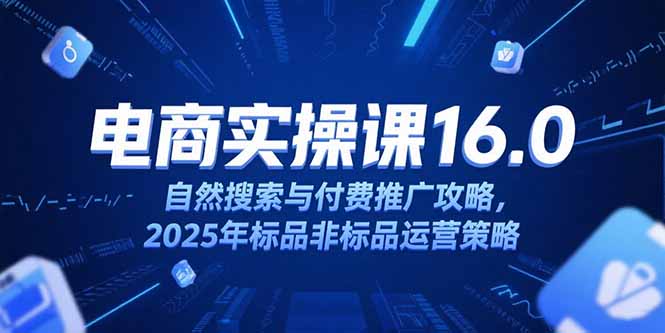 淘宝电商运营课16.0，自然搜索与付费推广攻略，2025年标品非标品运营策略-青禾学社