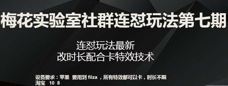 梅花实验室社群连怼玩法第七期，连怼玩法最新，改时长配合卡特效技术-青禾学社