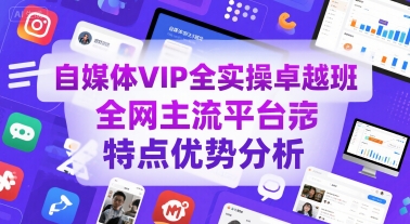 自媒体VIP全实操卓越班，全网主流平台特点优势分析-青禾学社
