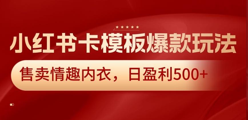 小红书卡模板爆款玩法,售卖情趣内衣,日盈利500+【揭秘】-青禾学社