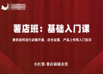 小红薯薯店商城卖货,基础入门课,教你如何进行店铺开通、后台设置、产品上传等入门知识-青禾学社