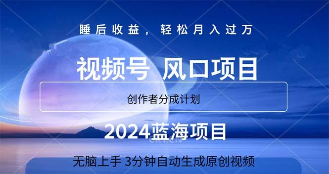 2024蓝海项目,3分钟自动生成视频,月入过万-青禾学社
