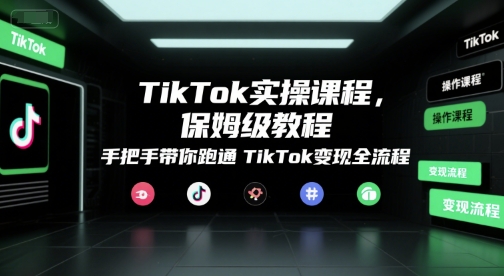 TikTok实操课程,保姆级教程,手把手带你跑通TikTok变现全流程-青禾学社