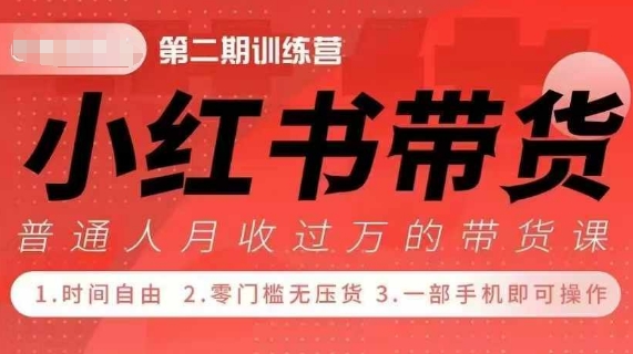 小Red书带货42天训练营 2.0版,宝妈+自由职+上班族+大学生,提高副业收入的大红利项目-青禾学社