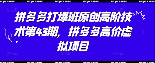 拼多多打爆班原创高阶技术第43期，拼多多高价虚拟项目-青禾学社