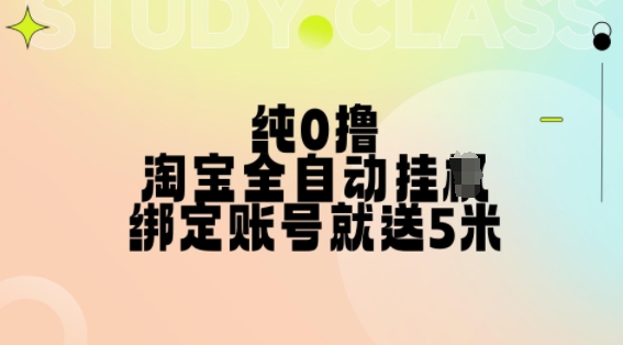 纯0撸,淘宝全自动挂JI,授权登录就得5米,多号多赚【揭秘】-青禾学社