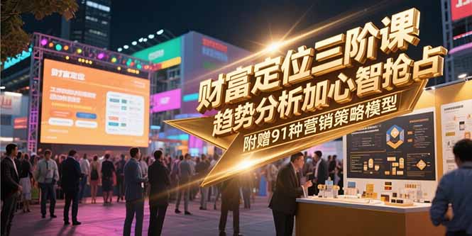 财富定位三阶课,趋势分析加心智抢占,附赠91种营销策略模型-青禾学社