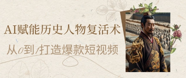 AI赋能历史人物复活术:从0到1打造爆款短视频,7天涨粉10W,小白也能月入过1W-青禾学社