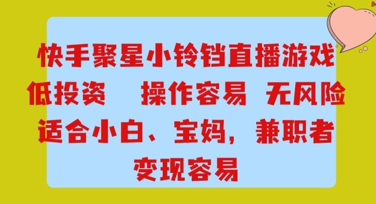 快手小铃铛游戏项目，低投入零风险，操作简单变现快-青禾学社