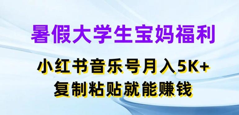 暑假大学生宝妈福利，小红书音乐号月入5000+，复制粘贴就能赚钱【揭秘】-青禾学社