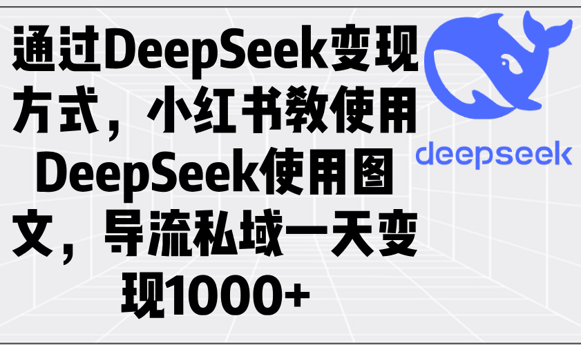 通过DeepSeek变现方式，小红书教使用DeepSeek图文，导流私域一天变现1000+-青禾学社