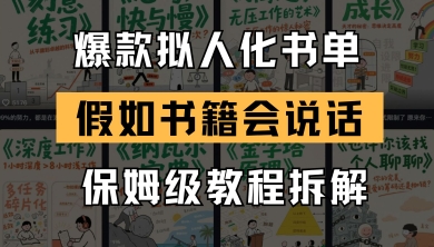 最新爆款拟人化书单玩法，假如书籍会说话，保姆级教程-青禾学社