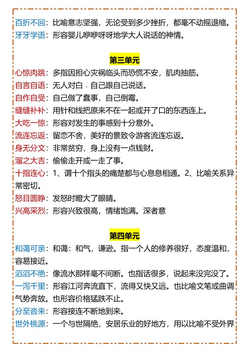 【2025秋新版】【六年级上册语文】各单元成语积累及解释-青禾学社